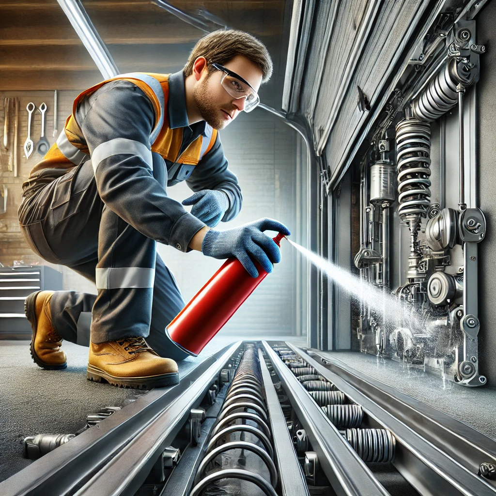 lubricating-moving-parts-of-a-garage-door